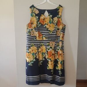 Dressbarn Navy and White Dress